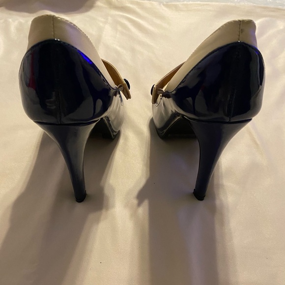 Blue and ivory rockabilly high heels - Picture 2 of 6